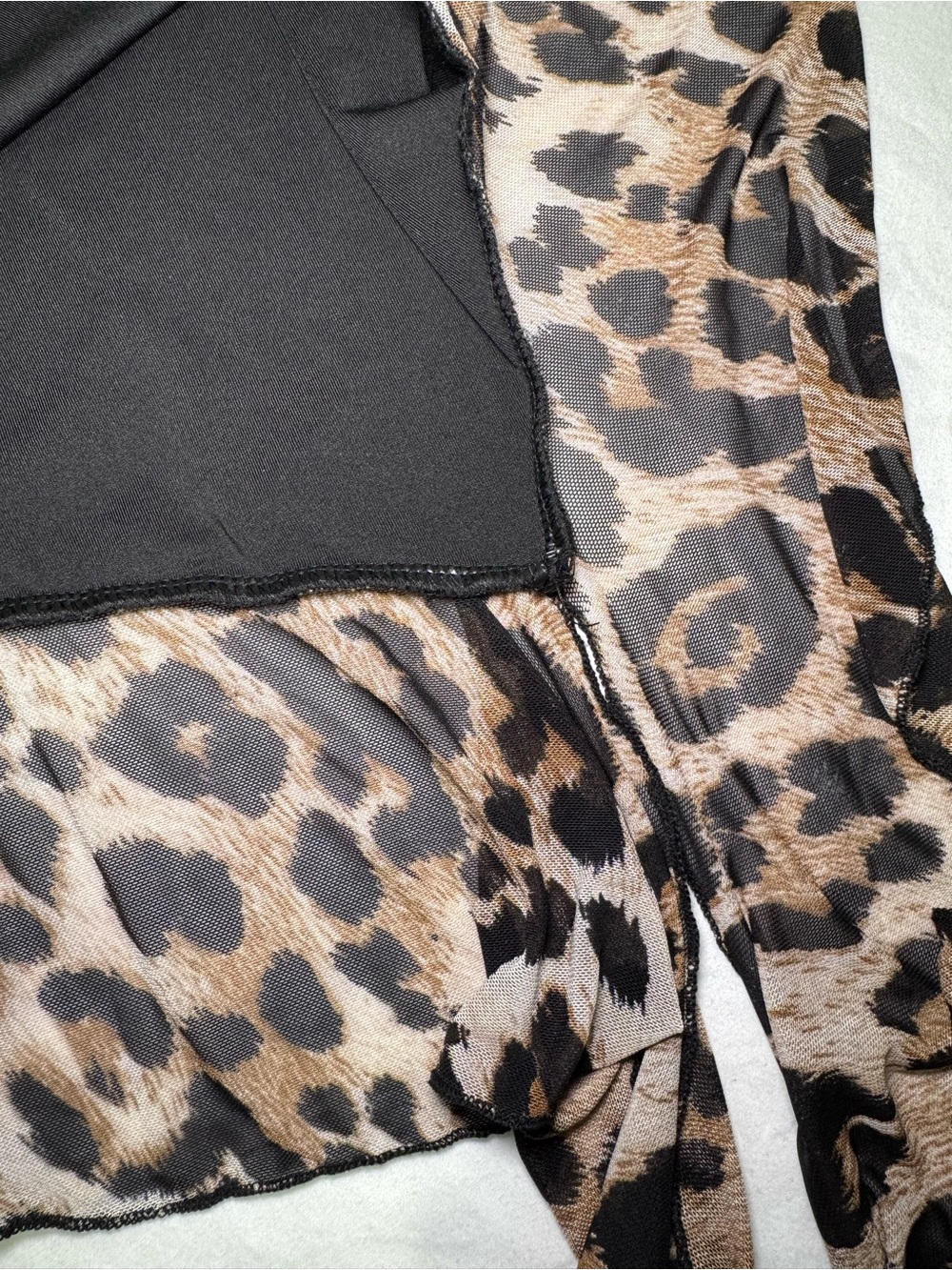 Leopard-Print Asymmetrical Ruffle Dress - Picture 6 of 8